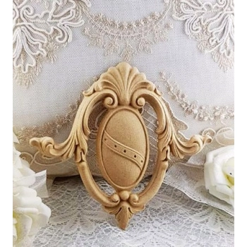 DEKOR 150x135 mm Kartusz Ornament Ozdobny Dekoracyjny z Pyłu Drzewnego DIY