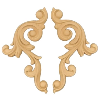 DEKOR 90x180 mm Ornament Ozdobny Dekoracyjny Narożnik z Pyłu Drzewnego Lewy