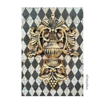 DEKOR 230x160 mm Ażurowy Ornament Ozdobny WINOROŚL z Pyłu Drzewnego DIY