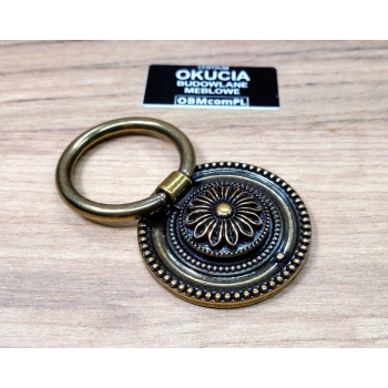UCHWYT Meblowy Kołatka PERSEO Stare Złoto 50 mm Retro Vintage Antyk