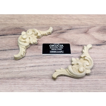 DEKOR 115x50 mm Ornament Ozdobny Dekoracyjny Sztukateria Pył Drzewny DIY
