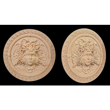 DEKOR fi 370 mm Okrągła Rozeta Ornament Ozdobny MEDUZA Pył Drzewny VERSACE