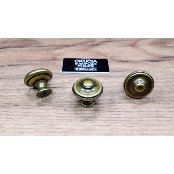 GAŁKA Meblowa 25 mm LIVIO Retro Vintage Antyk Rączka Uchwyt STARY MOSIĄDZ