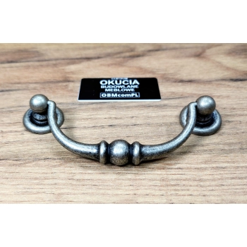 UCHWYT Meblowy Ruchomy Vintage Stare Srebro L-84 mm