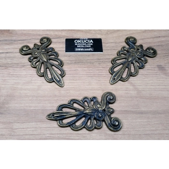 ORNAMENT MOSIĘŻNY 45x80 Dekor Ozdobny Mosiądz Patyna Retro Vintage Antyk