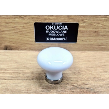 GAŁKA Meblowa Ceramiczna 30 mm MARCO Klasyczny Rączka Uchwyt Chrom + Biały
