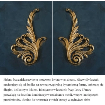 DEKOR 200x100 mm Prawy Ornament Ozdobny Dekoracyjny z Pyłu Drzewnego DIY
