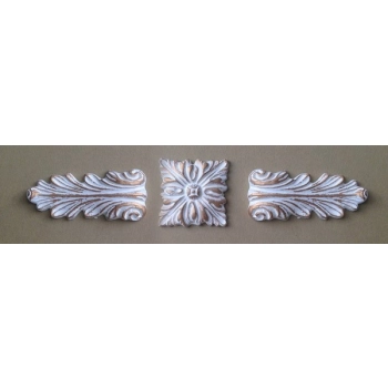 DEKOR 70x30 mm Ornament Ozdobny Liść Akantu Dekoracyjny z Pyłu Drzewnego