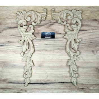 DEKOR 125x280 mm Ornament Ozdobny Dekoracyjny Narożnik Pyłu Drzewnego Lewy