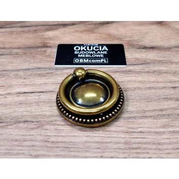 UCHWYT Meblowy Kołatka PEGASO Stare Złoto 40 mm Retro Vintage Antyk