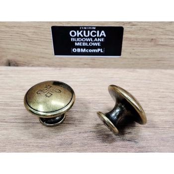 GAŁKA Meblowa 30 mm FLORIO Klasyczny Vintage Rączka Uchwyt Stare Złoto