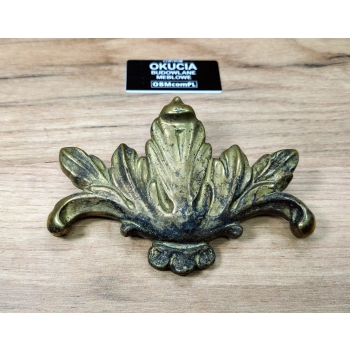 ORNAMENT MOSIĘŻNY 103x72 Dekor Ozdobny Mosiądz Patyna Retro Vintage Antyk