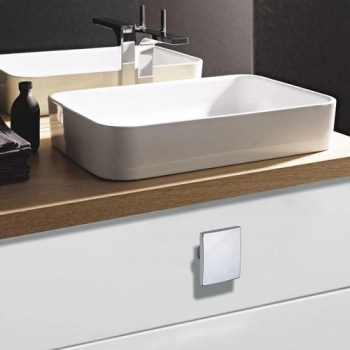 GAŁKA Meblowa 32x32 mm Kwadratowa Rączka Wave Uchwyt Szafki CHROM Połysk