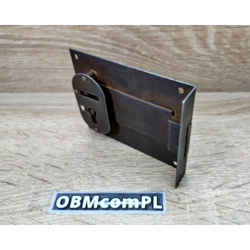 ZAMEK Meblowy na Klucz 70 mm Pół Wpuszczany Stara Stal Retro Antyk LEWY