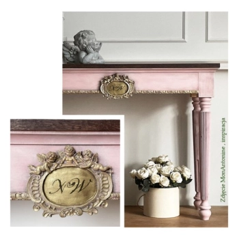 RAMKA Owalna Aniołki Putta 155x125mm Ornament Pył Drzewny Dekor do Mebli DIY