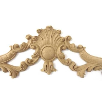 DEKOR 390x125 mm Ornament Ozdobny Dekoracyjny Korona z Pyłu Drzewnego DIY