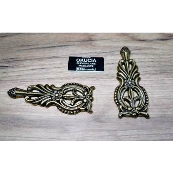 ORNAMENT MOSIĘŻNY 43x108 Dekor Ozdobny Mosiądz Złoto Retro Vintage Antyk