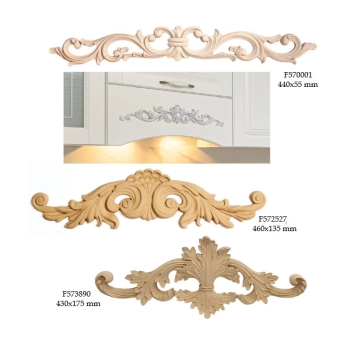 DEKOR 430x175 mm Ornament Ozdobny Dekoracyjny Korona z Pyłu Drzewnego DIY