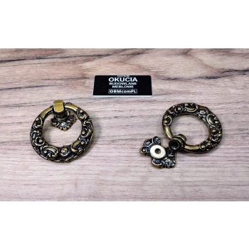 UCHWYT Meblowy Kołatka ARVIER Retro Klasyczny MOSIĄDZ Stare Złoto 45 mm