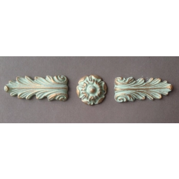 DEKOR 110x40 mm Ornament Ozdobny Liść Akantu Dekoracyjny z Pyłu Drzewnego