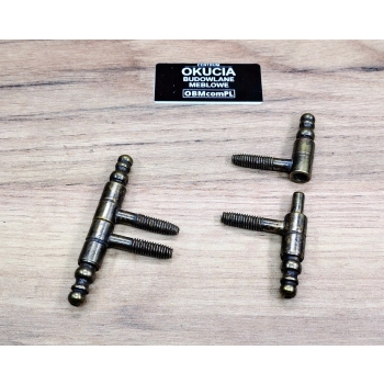 ZAWIAS Meblowy 9x66 mm Trzpieniowy ANUBA Ozdobny Retro Antyk Mosiądz Patyna