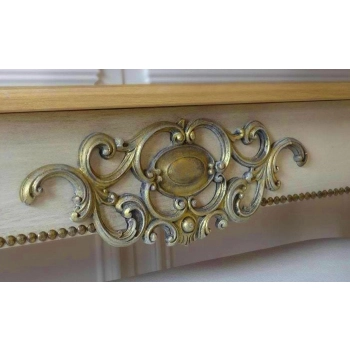 DEKOR 375x135 mm Ornament Ozdobny Dekoracyjny Ażurowy z Pyłu Drzewnego DIY