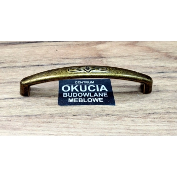 UCHWYT Meblowy FLORIO 105x12 Rączka Retro Klasyczny Stary Mosiądz L-96 mm