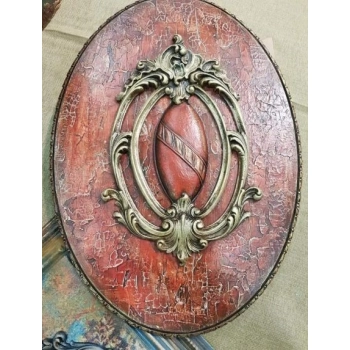 DEKOR 280x185 mm Kartusz Ornament Ozdobny Dekoracyjny z Pyłu Drzewnego DIY