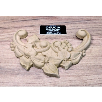 DEKOR 90x135 mm Prawy Ornament Ozdobny Dekoracyjny Kwiaty z Pyłu Drzewnego