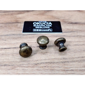 GAŁKA Meblowa 13 mm Mini GIGI Retro Uchwyt Vintage Rączka MOSIĄDZ Patyna