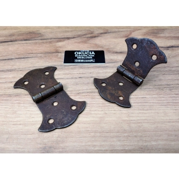 ZAWIAS Meblowy 88x52 mm do Skrzyń Kufrów Klap Retro Antyk STARE ŻELAZO