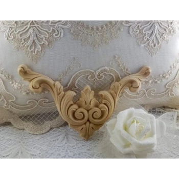 DEKOR 180x107 mm Ornament Ozdobny Dekoracyjny Narożnik z Pyłu Drzewnego DIY