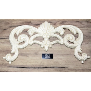 DEKOR 390x215 mm Ażurowy Ornament Ozdobny z Drewna Naturalnego Rzeźba DIY
