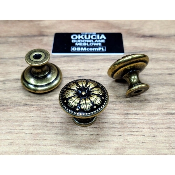 GAŁKA Meblowa 25 mm Rączka ACANTO Uchwyt Szafki Retro Antyk STARE ZŁOTO