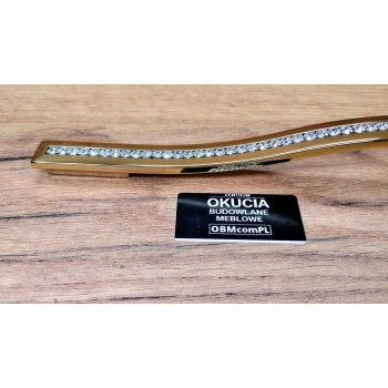 UCHWYT Meblowy 340x15 mm ESEDRA Design SZKŁO Kryształowe L-288 L-320 ZŁOTY