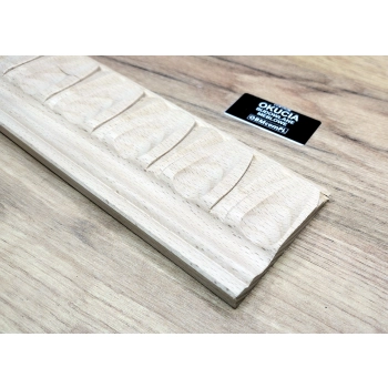 Listwa Drewniana Bukowa Krople i Liście Klasyczna 74x10mm 1200mm 0253