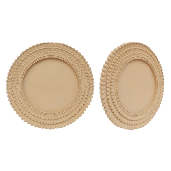 DEKOR fi 240mm Okrągła Ramka Ornament Ozdobny z Pyłu Drzewnego DIY