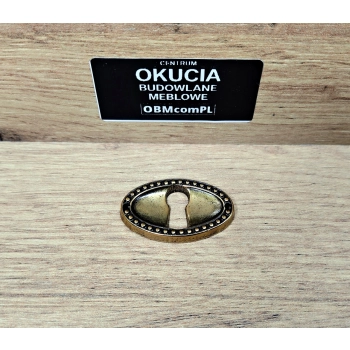 SZYLD Meblowy 35x22 na Klucz do Zamków Meblowych Retro MOSIĄDZ Stare Złoto