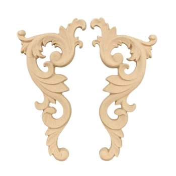 DEKOR 70x150 mm Ornament Ozdobny z Pyłu Drzewnego DIY Prawy + Lewy 2 szt