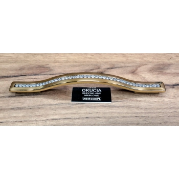 UCHWYT Meblowy 190x15 mm ESEDRA Design SZKŁO Kryształowe L-128 L-160 ZŁOTY