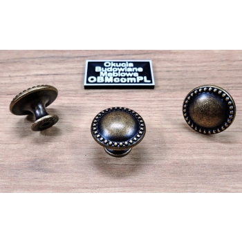 GAŁKA Meblowa 30 mm DINO Retro Vintage Antyk Rączka Uchwyt STARY MOSIĄDZ