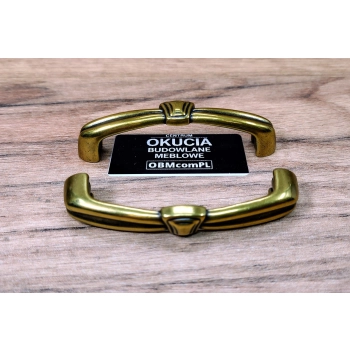 UCHWYT Meblowy EMILIA 73x11 Rączka Retro Klasyczny Stare Złoto L-64 mm