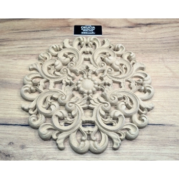 DEKOR fi 195 mm Okrągła Rozeta Ornament Ozdobny Rośliny Pył Drzewy DIY