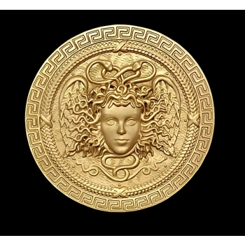 DEKOR fi 270 mm Okrągła Rozeta Ornament Ozdobny MEDUZA Pył Drzewny VERSACE