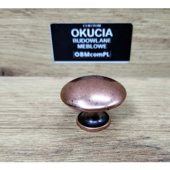 GAŁKA Meblowa 30 mm FAUSTO Retro Vintage Antyk Rączka Uchwyt Stara MIEDŹ