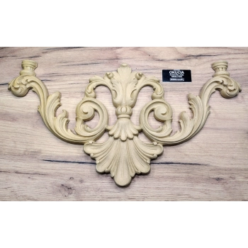 DEKOR 270x410 mm Ornament Ozdobny Ażurowa Korona z Pyłu Drzewnego DIY