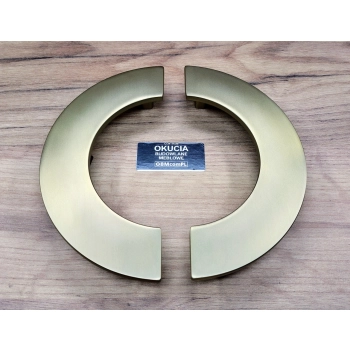 UCHWYT Meblowy 160x80 Półksiężyc Półokrąg Rączka Złoto Szczotkowane L-128