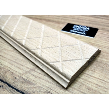 Listwa Drewniana Bukowa Siatka Rombów Diamentowa 60x10mm 1200mm 0255