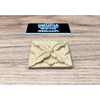 DEKOR Roślina 35x35 Ornament Ozdobny Kwiat Dekoracyjny z Pyłu Drzewnego