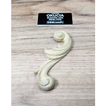DEKOR 80x30 mm Prawy Ornament Ozdobny Dekoracyjny z Pyłu Drzewnego DIY